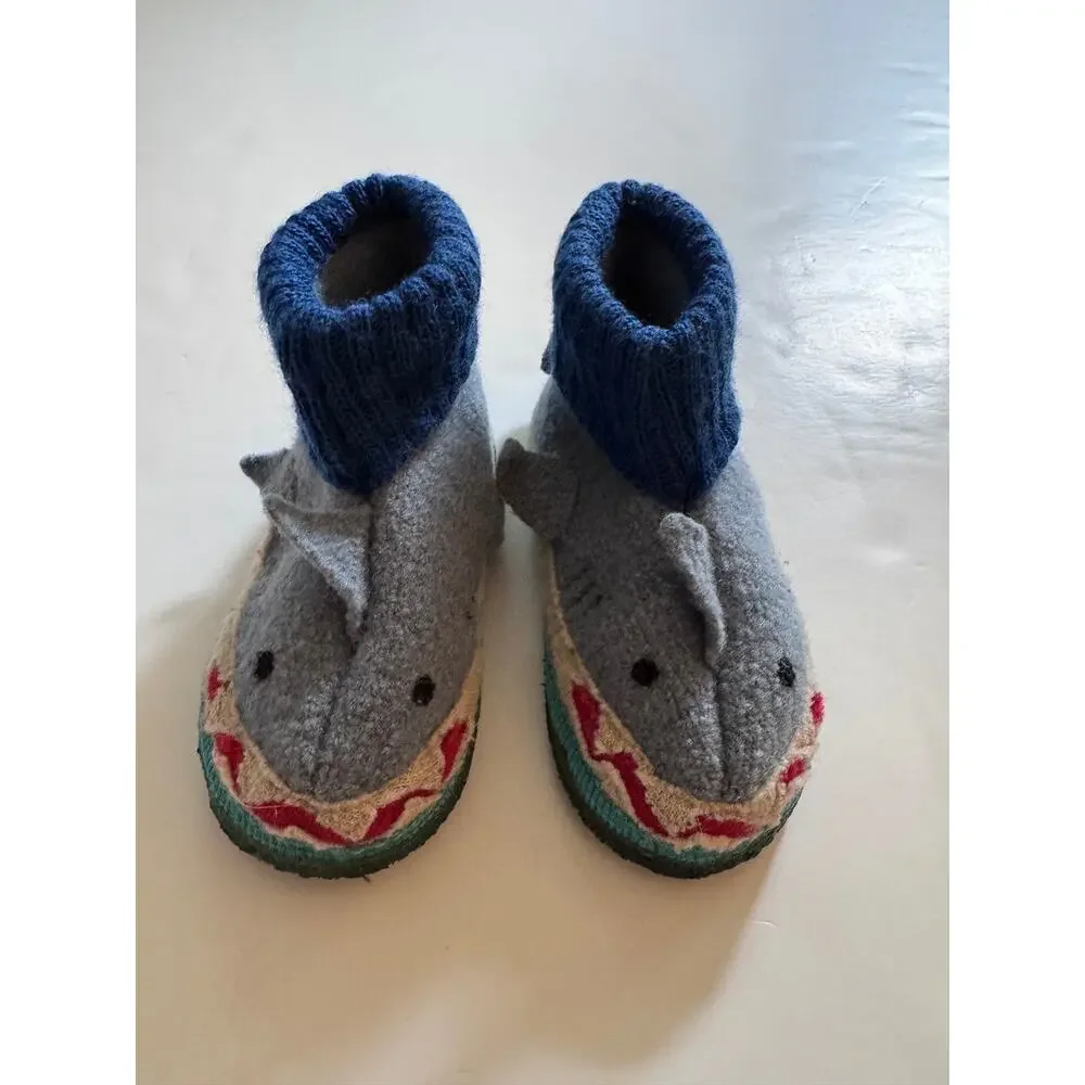 Garnet Hill wool shark slippers